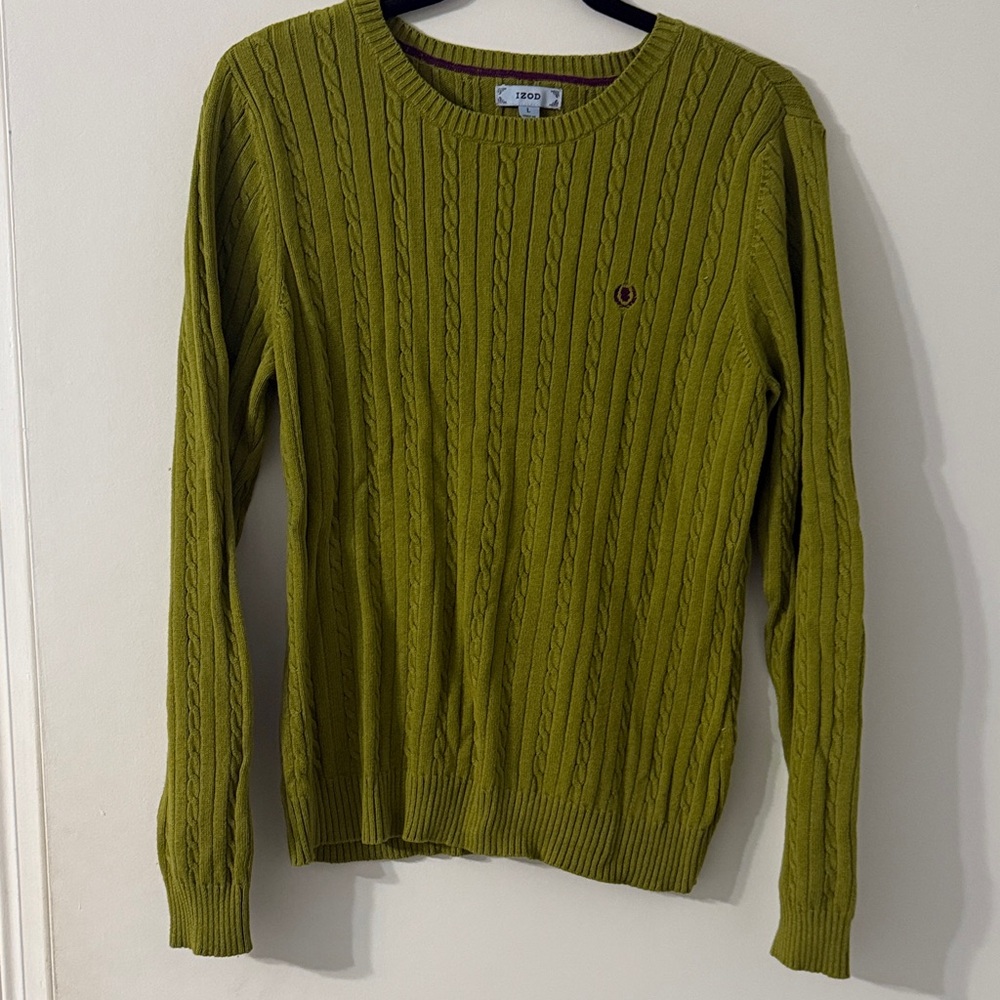 Izod Olive Cable Knit Sweater